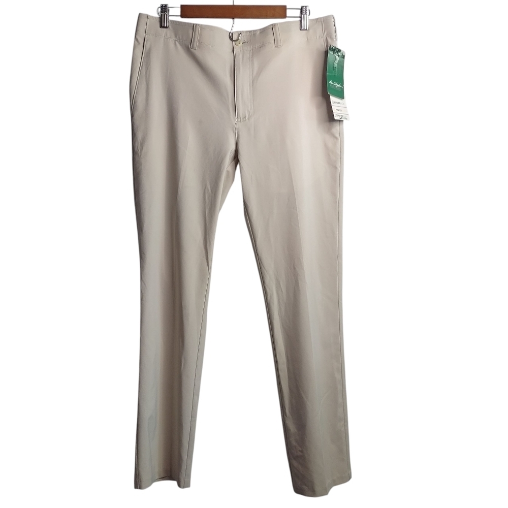 Ben Hogan Golf Pants Mens 34X32 Beige Flat Front Straight Leg Slash Pockets NWT